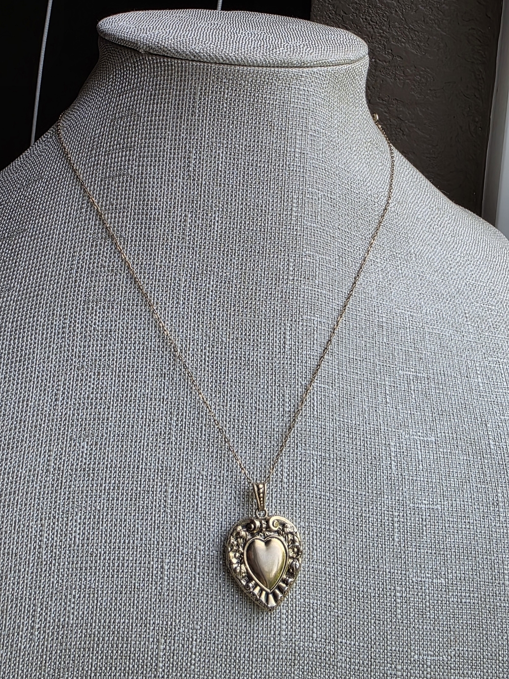 Exquisite Heirloom 14K Gold Overlay Krementz Chain & Ornate Victorian Repoussé H - Picture 3 of 9